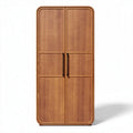 Armoire en bois de chêne marron avec poignées en métal dimensions 90 x 45 x 180cm