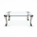 Table basse en verre trempé avec structure en acier inoxydable 120 x 60 x 45cm