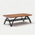 Table basse en bois de noyer avec base en métal noir 120 x 60 x 45cm
