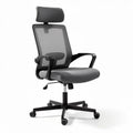 Chaise de bureau ergonomique en maille grise avec accoudoirs réglables 48 x 60 x 102cm
