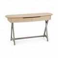 Bureau console en bois clair avec deux tiroirs dimensions 120 x 40 x 76cm