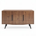Buffet en bois de noyer avec des pieds en métal noir 120 x 45 x 75cm