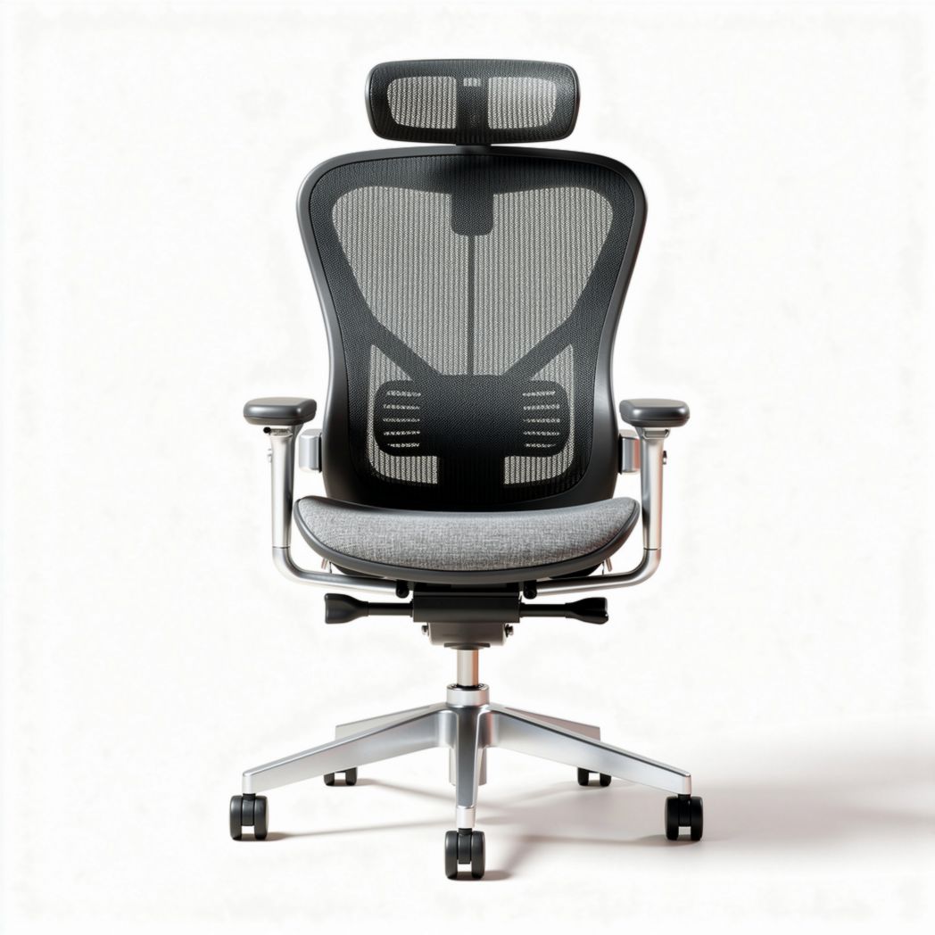Chaise de bureau en maille noire avec appui-tête ajustable dimensions 50 x 60 x 120cm