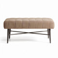 Ottoman en tissu beige avec structure en métal dimensions 100 x 40 x 45cm