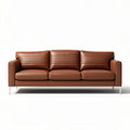 Canapé en cuir brun 200 x 90 x 85 cm pour salon contemporain
